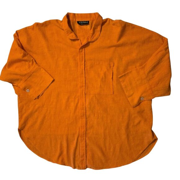 Dilemma Organic Cotton Large Orange Lagum Lagon Look Overized Baggy - Picture 1 of 7